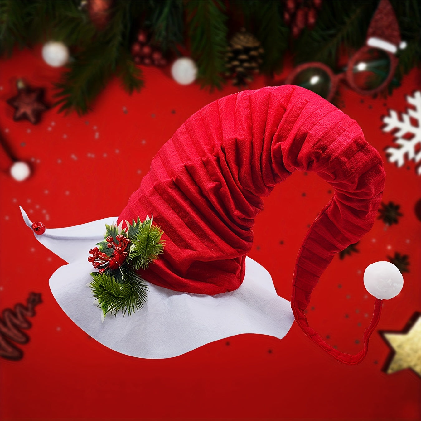Christmas Headband Red And Santa Hat With Bells Christmas Clothing