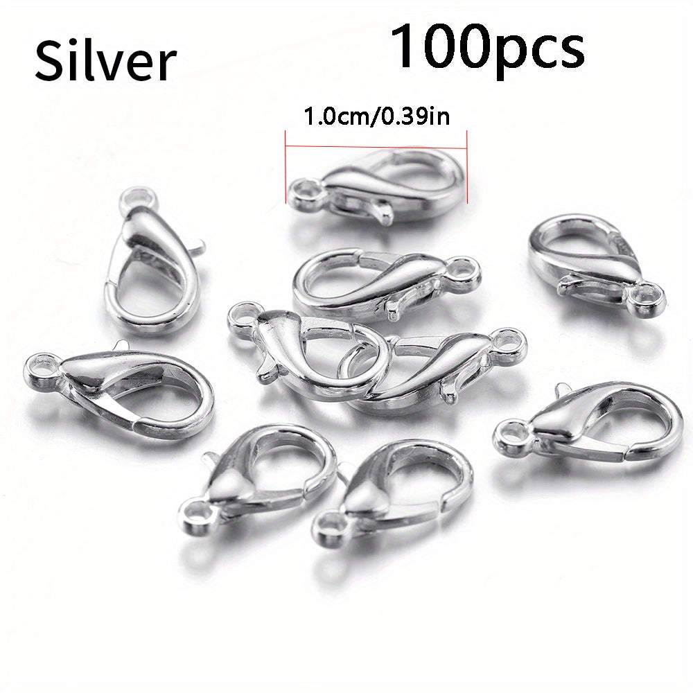 100pcs Lobster Clasps Bracelet Necklace DIY Hooks Chain Closure Jewelry Making