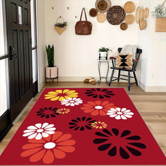 Floral Carpet Floor Mat Soft Non Slip Area Rugs for Home Office