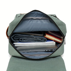 Vintage Canvas Flap Laptop Backpack Buckle Schoolbag Travel Daypack