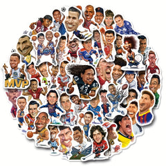 50pcs Sports Star Stickers Decals Variety for Water Bottle Laptop