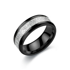 Rime Silk Pattern Titanium Steel Ring for Men