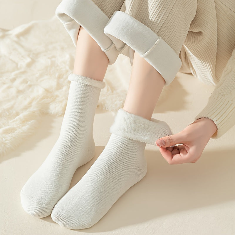 Plush Lined Socks Women's Mid Tube Stockings