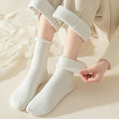 Plush Lined Socks Women's Mid Tube Stockings
