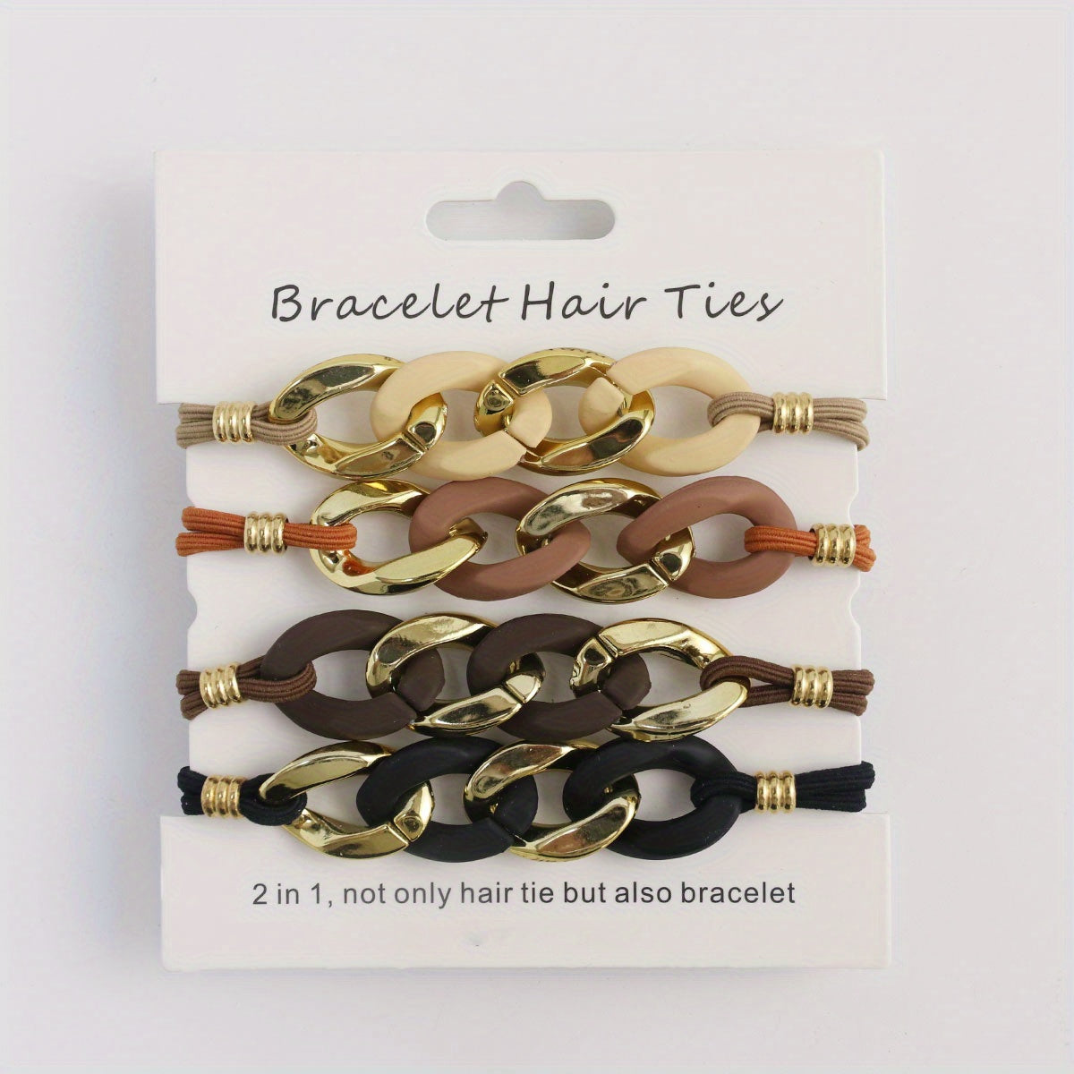 4pcs Boho Style Hair Ring Elastic Ponytail Holder Hair Accessories