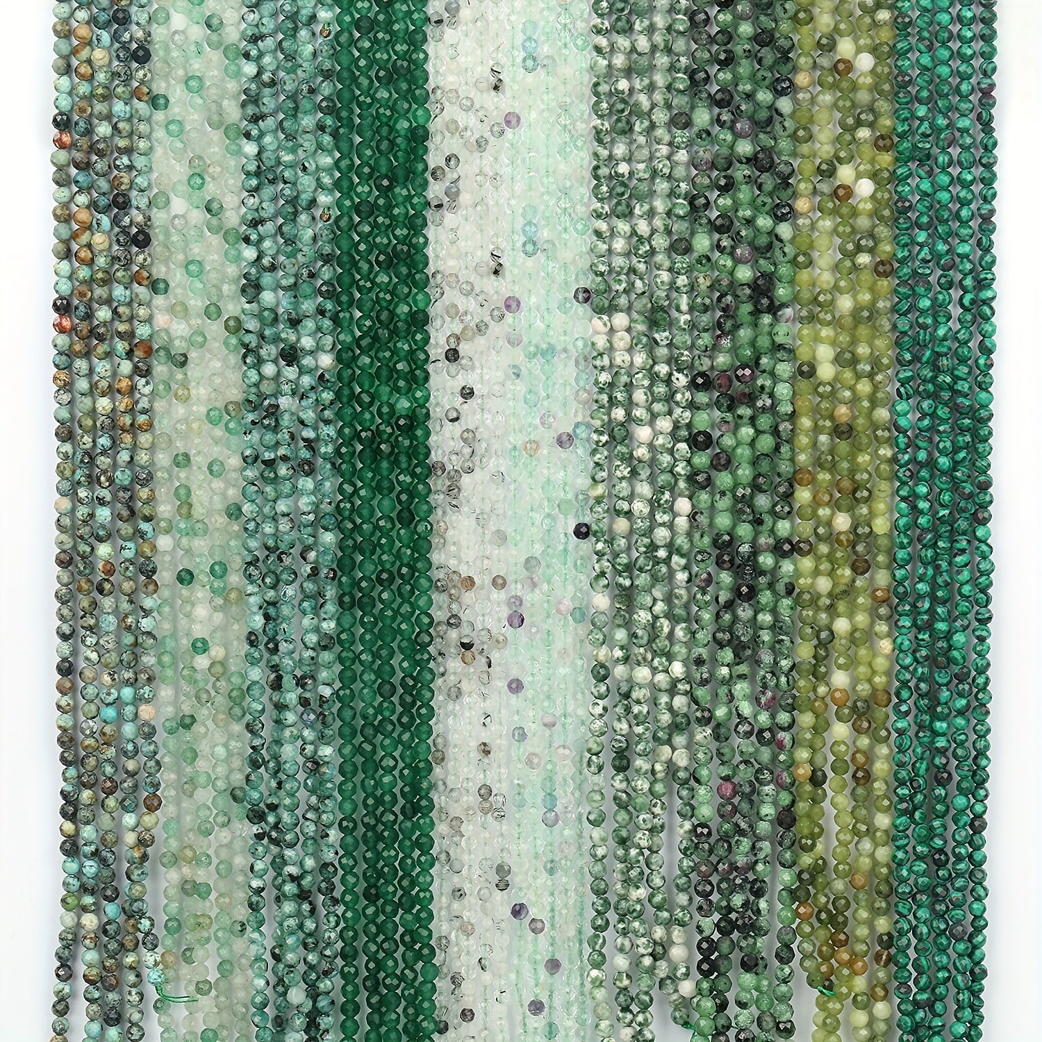 Faceted Stone Beads 2-4mm Malachite Turquoise Jade Agate Lapis Spacer