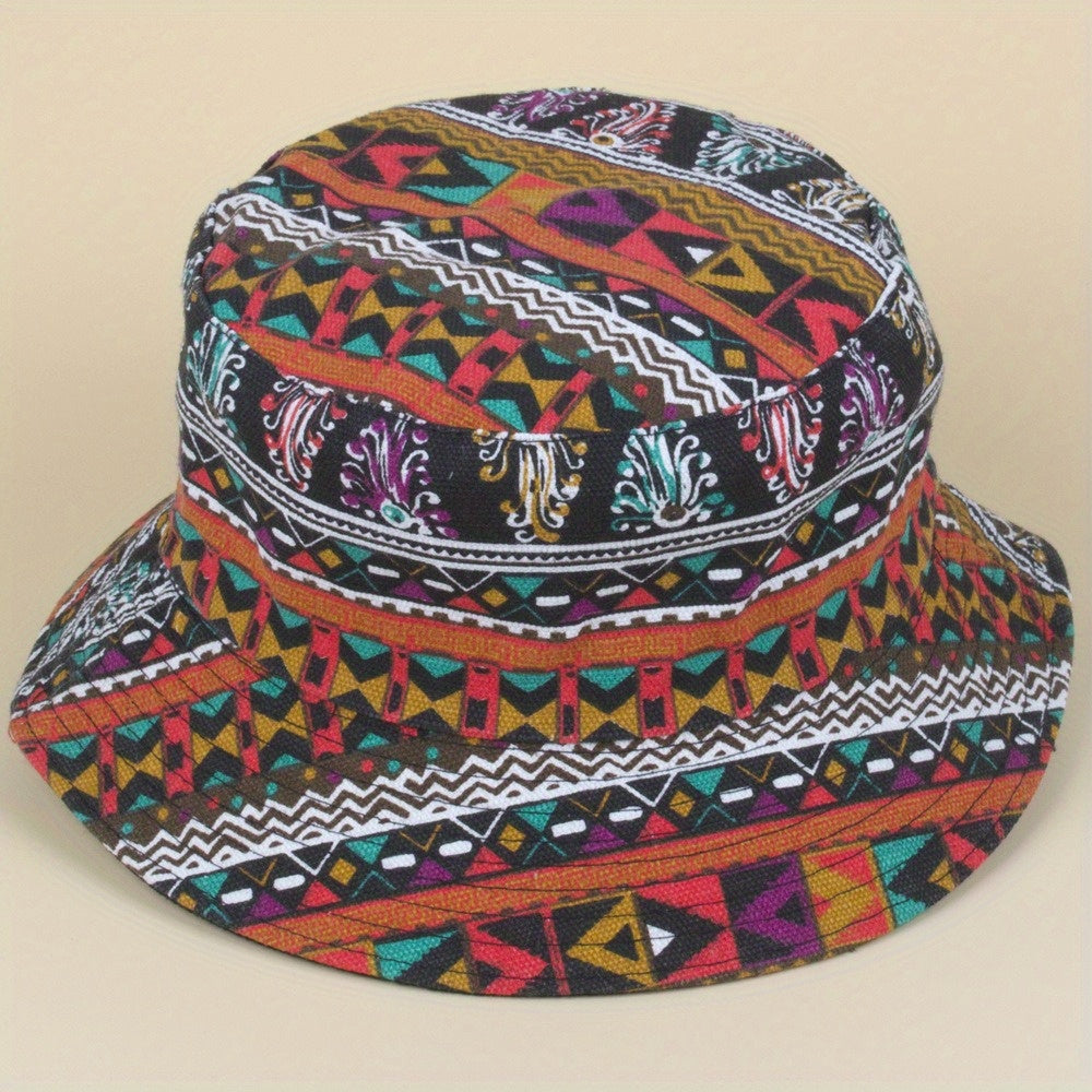 Boho Paisley Print Bucket Hat Lightweight Sunscreen Beach Hat