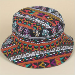 Boho Paisley Print Bucket Hat Lightweight Sunscreen Beach Hat