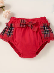 Baby Girl's Bow Plaid Training Pants