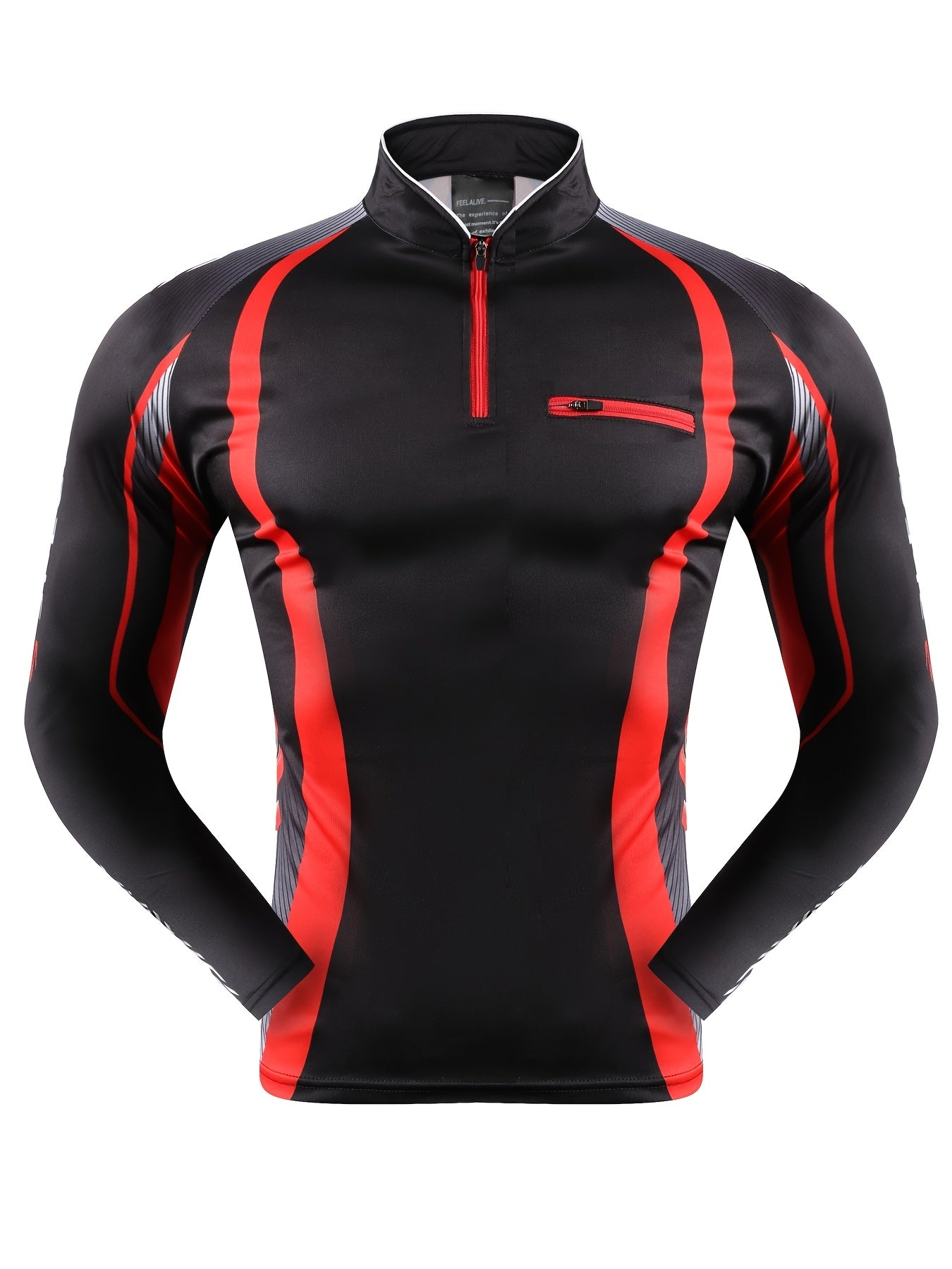 Men's Sun Protection Shirt Athletic Zip Up Rash Guard