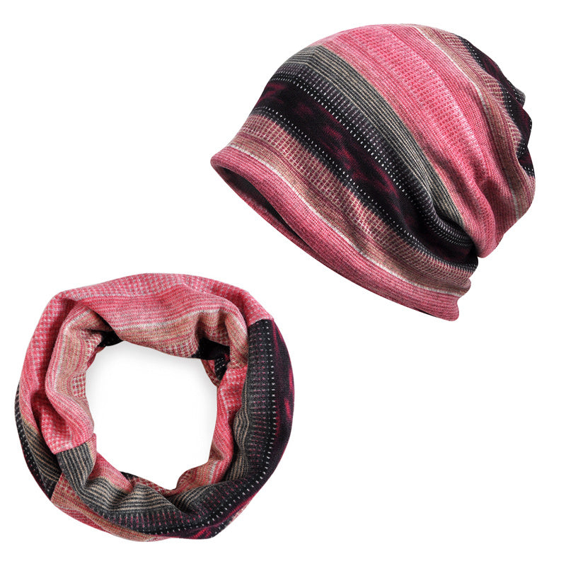 Winter Slouchy Knit Hat Scarf Combo Man Woman Unisex