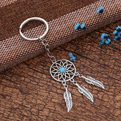 Dream Catcher Leaf Feather Tassel Keychain Jewelry