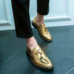 Men's Brogue Tassel Loafer Dress Shoes Wedding Party Office