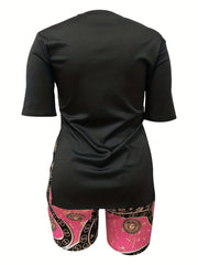  Sexy Outfits Two Piece Set Women's Plus Letter Print