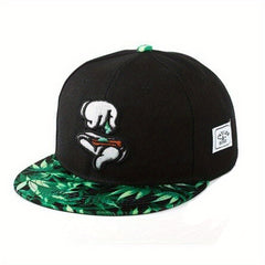 Leaf Print Baseball Cap Hip Hop Hands Embroidered Snapback Hat Unisex