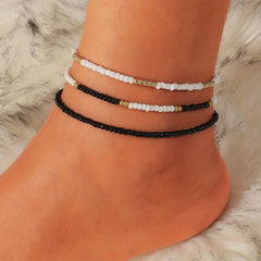 Colorful Beaded Anklet Set - Summer Beach Jewelry