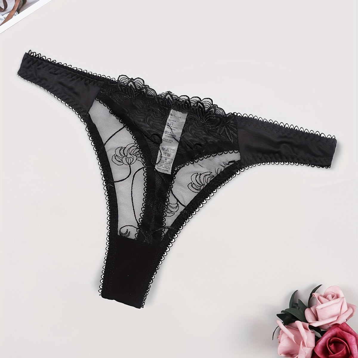 Sexy Lace Mesh Thongs Semi sheer Panties