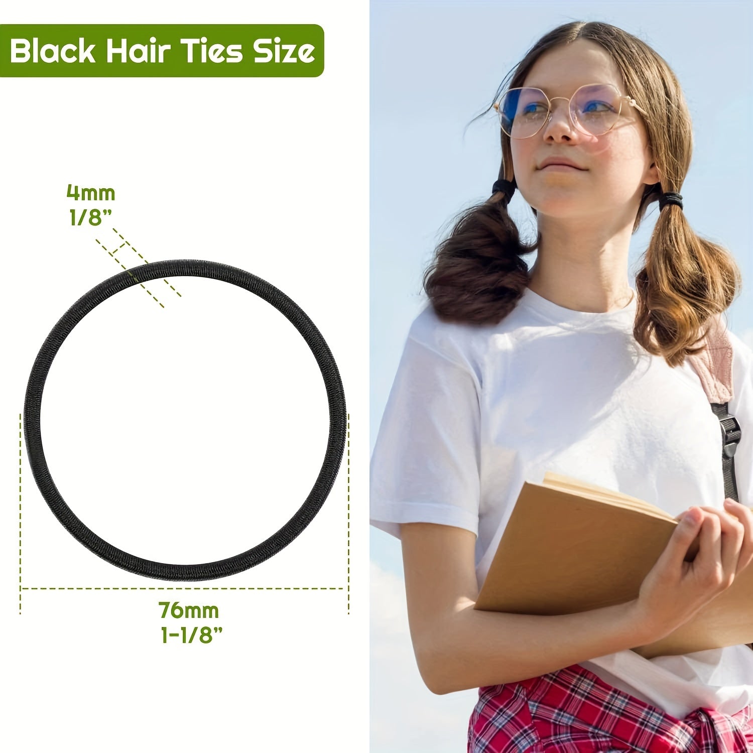 50 Pcs Hair Ties for Thick & Curly Hair Ponytail Holders Elastic Bands Women Men