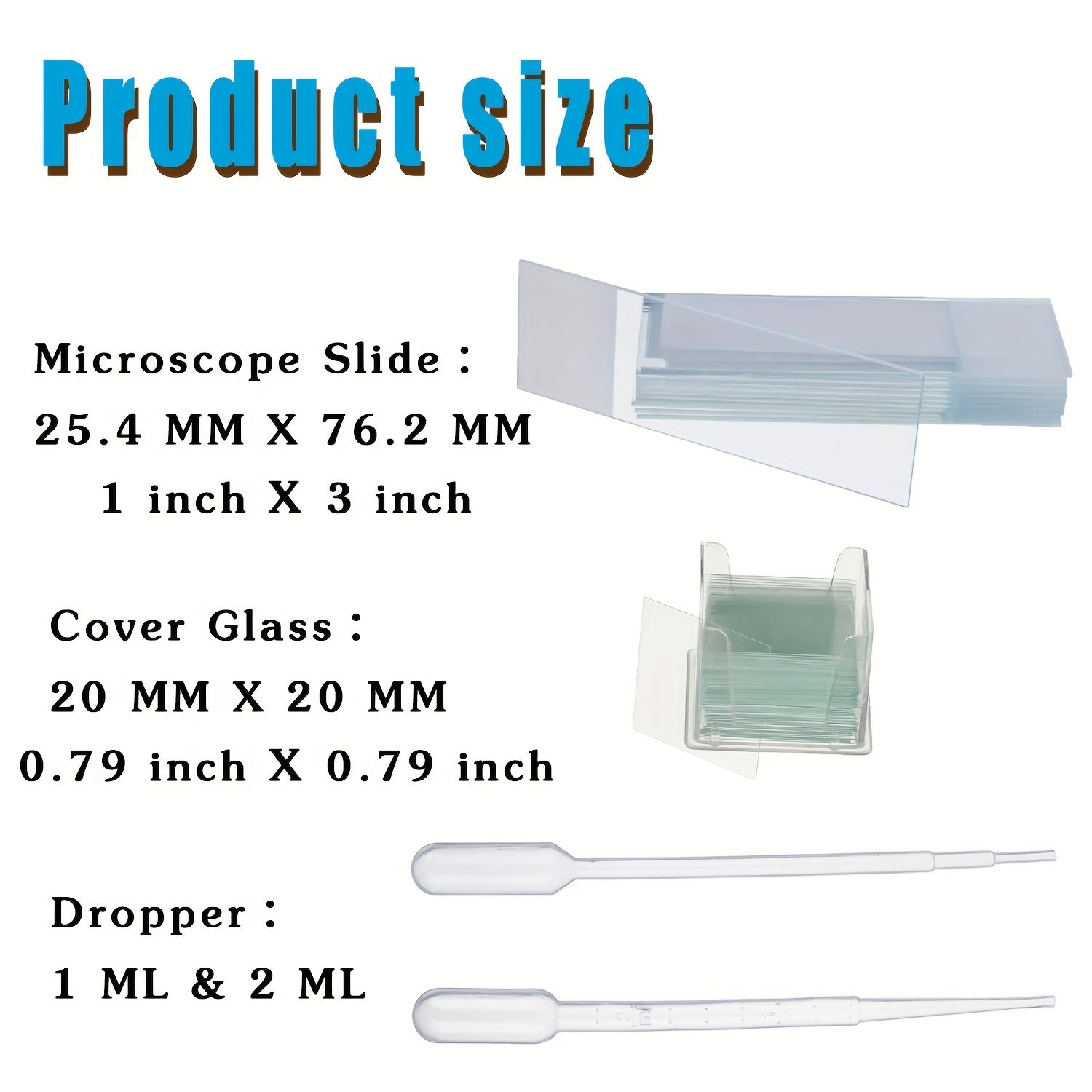 50pcs Microscope Slides & 100pcs Cover Glasses Bundle