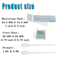 50pcs Microscope Slides & 100pcs Cover Glasses Bundle