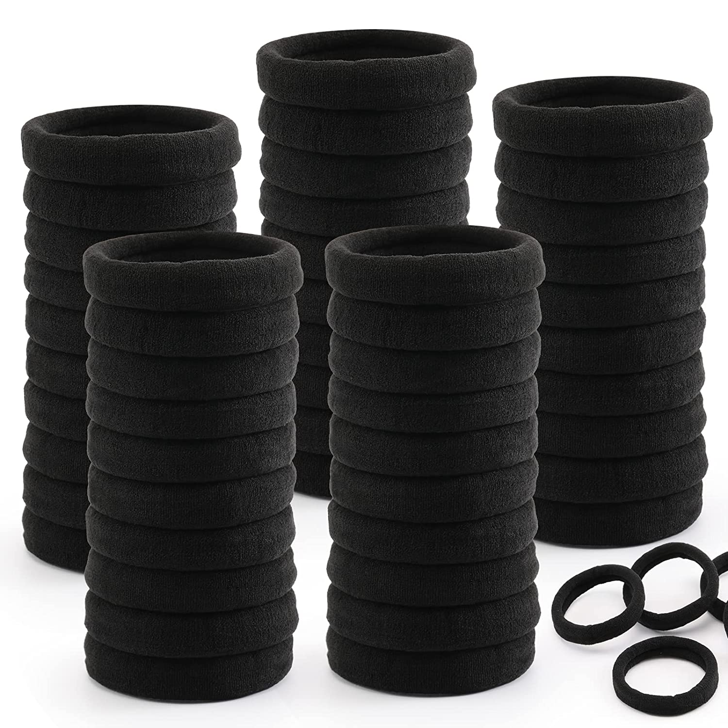100 Large Hair Ties for Thick Hair Elastic Hair Bands No Seamless
