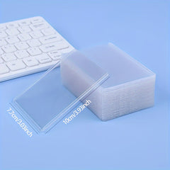 10pcs Clear Postcard Holders Transparent Id Card Cases Pockets