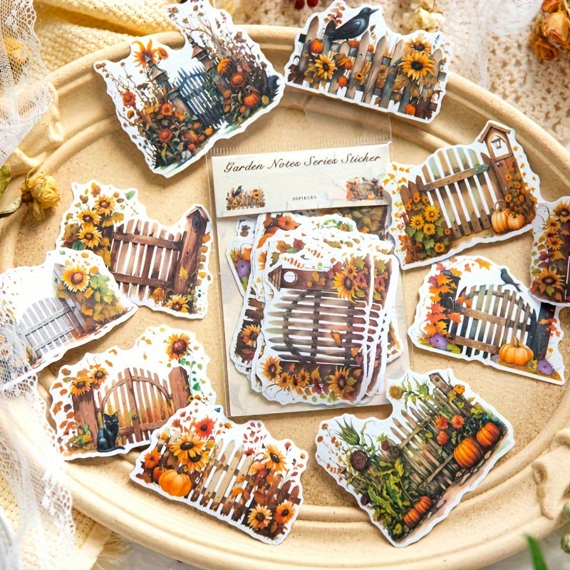 30pcs Washi Paper Sticker Pack Garden Small Note Series Plant Decorative Sticker