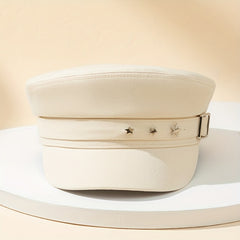 Y2K Retro Navy Newsboy Hat Women's Octagonal Cap