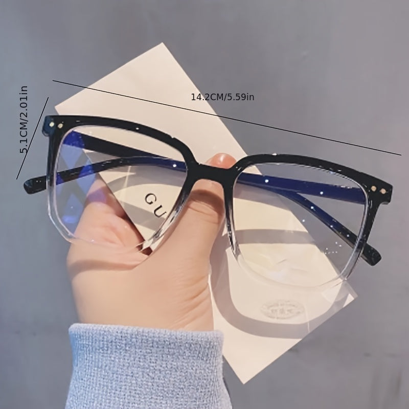 Square Anti Light Glasses For Women Men Students Gradient Nearsighted Frame