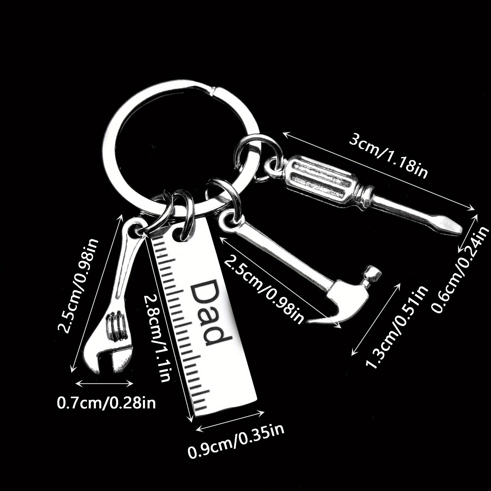 Stainless Steel Tool Keychain Hammer Wrench Screwdriver