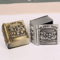 2pcs Golden Baby Teeth Collection Box Classic Children's Fetal Hair Storage