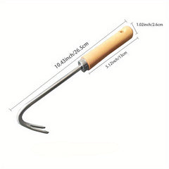 Hand Weeding Tool with Wooden Handle for Digging and Transplanting