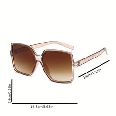 Oversized Square Frame Sunglasses Gradient Lens UV400