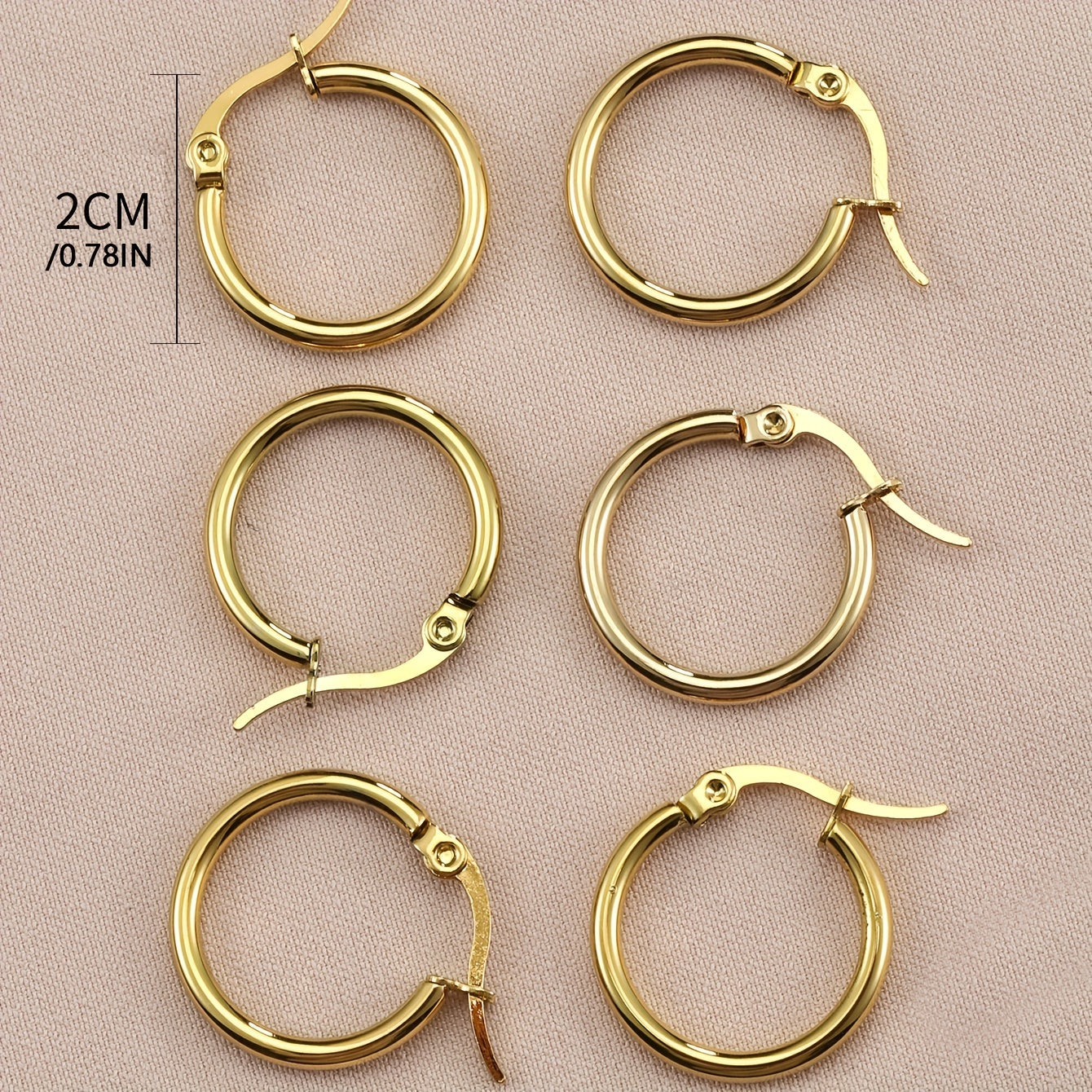 10pcs Golden Stainless Steel Earring Hooks for DIY Earrings Making