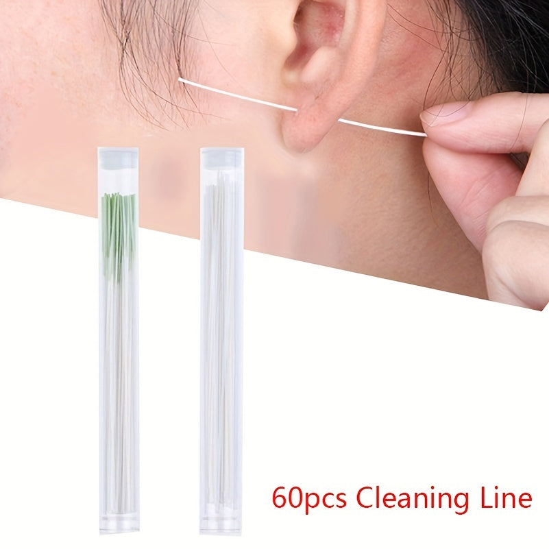 60Pcs Ear Piercing Cleaning Line Disposable Men's Earrings