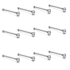 60 Pcs 1.8mm Stainless Steel Nose Stud Ring Nose Piercing Kit