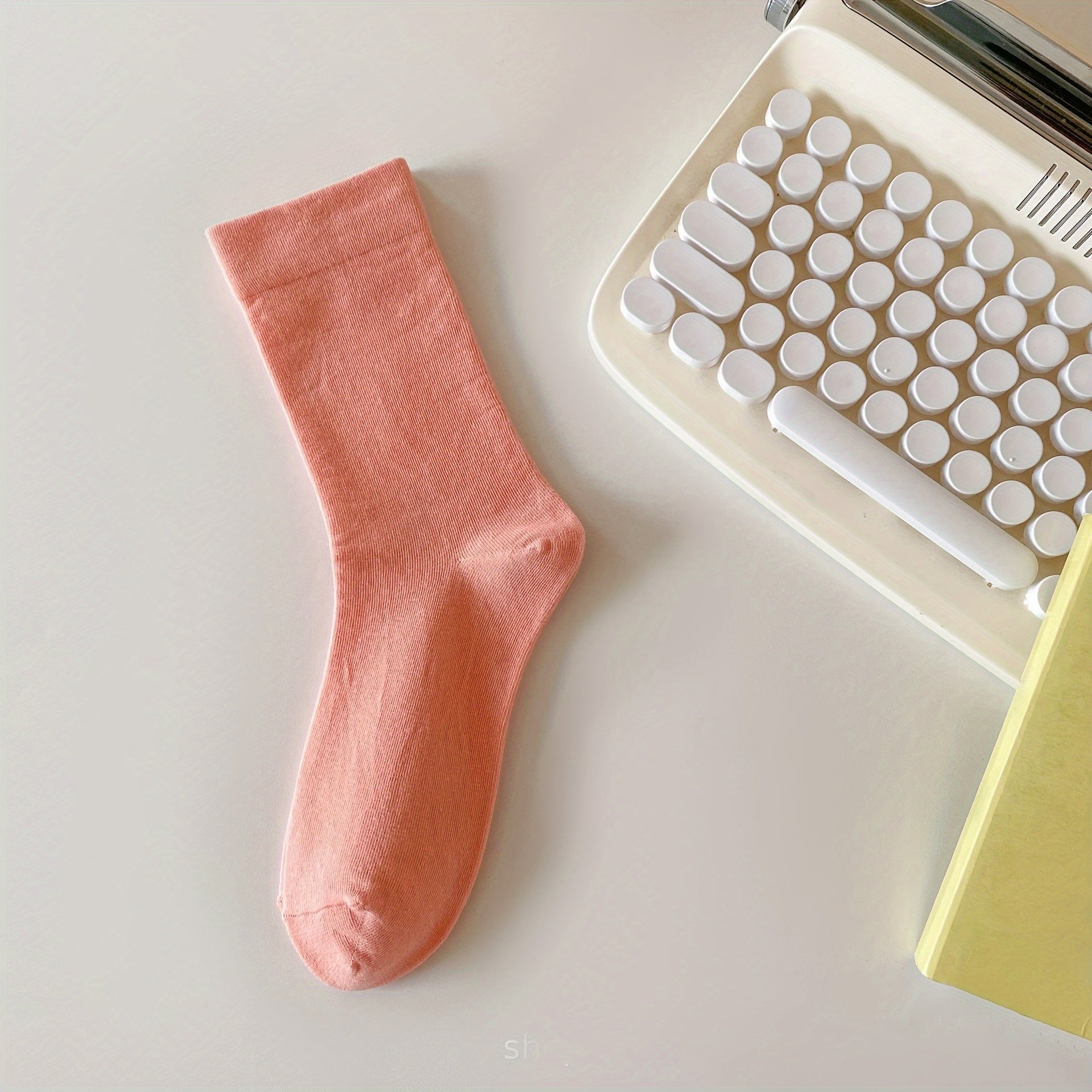 4 Pairs Solid Socks for Women Comfy & Breathable Stockings