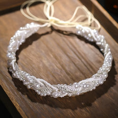 Bride Faux Pearl Hairband Crystal Headband Wedding Headdress Hair Accessories