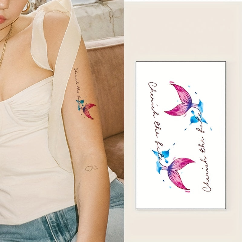 12 Sheets Temporary Tattoos Animal & Flowers Pattern Disposable Tattoo Stickers