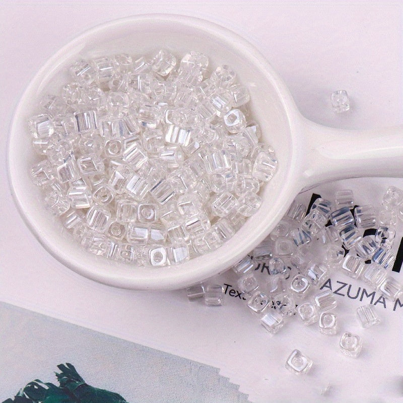 88pcs 4mm Square Fantasy Dyed Heart Glass Beads for DIY Earrings Bracelet