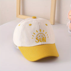 Kids Sunshade Breathable Baseball Cap with Sun Embroidery