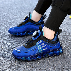 Boy's Basketball Shoes w/ Rotating Buckle Comfy Non Slip Sneakers