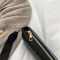 Crocodile Embossed Shoulder Bag with Coin Bag - Stylish Crossbody Bag