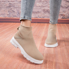 Boys High Top Sock Shoes Soft Sole Breathable Sneakers