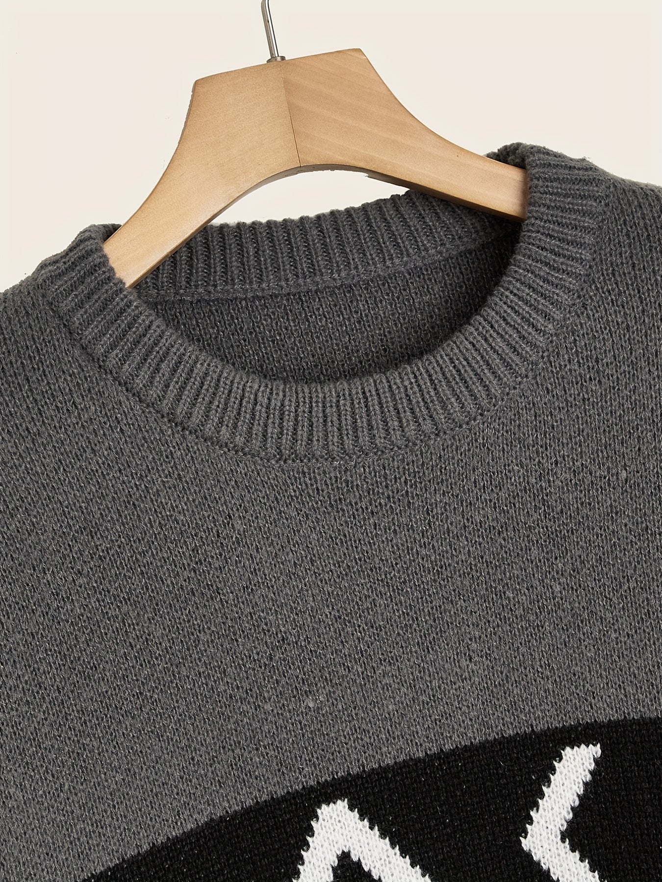 Men's Knitted Block Sweater Warm Winter Pullover