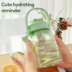 NRMEI Large Water Bottle with Straw for Outdoor Activities