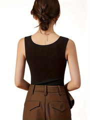 3pcs Seamless Thermal Underwear Comfortable Crew Neck Sleeveless Top