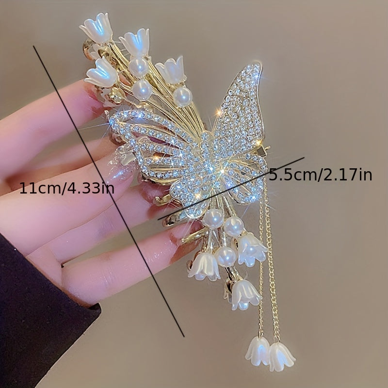 Girl's Flower Butterfly Rhinestone Hair Clip Tassel Fairy Hair Accessories