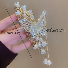 Girl's Flower Butterfly Rhinestone Hair Clip Tassel Fairy Hair Accessories