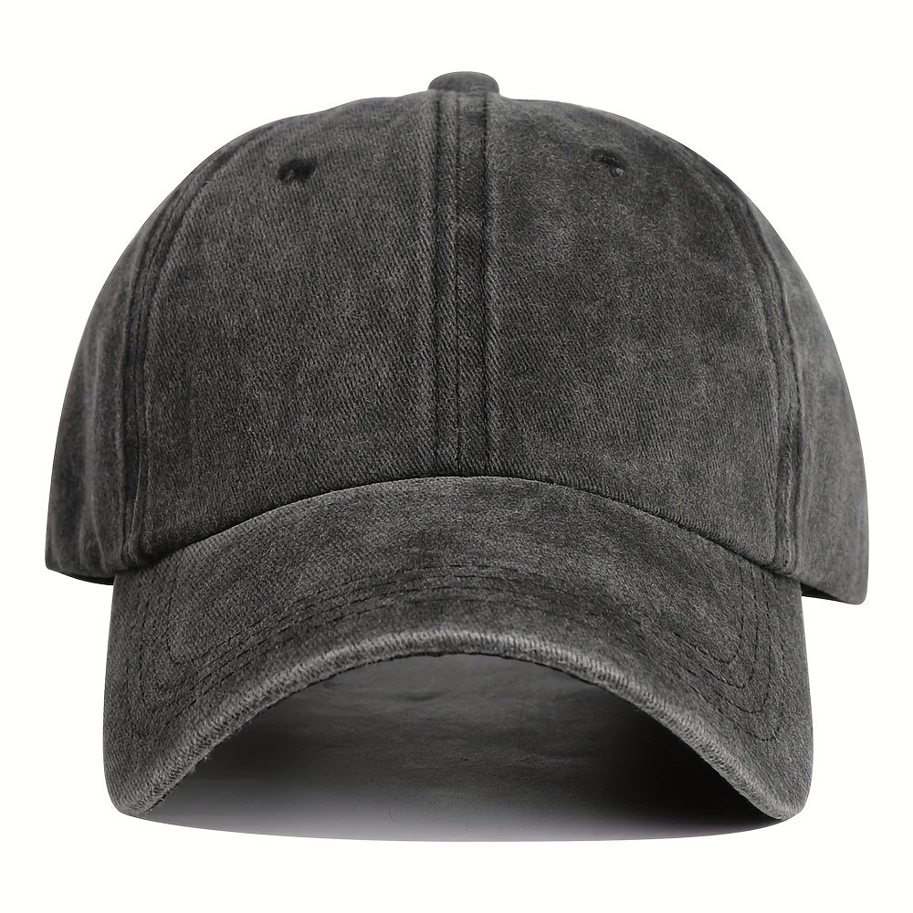 Vintage Washed Denim Baseball Cap Pink Sun Protection Hat
